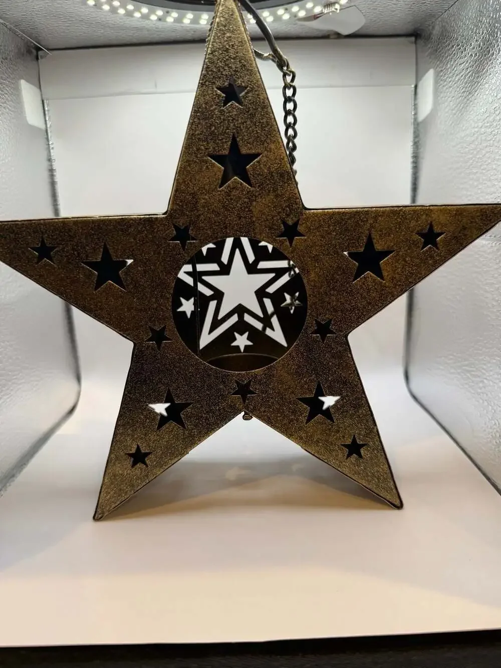 Northlight Stars Within a Star Metal Tealight Candle Holder